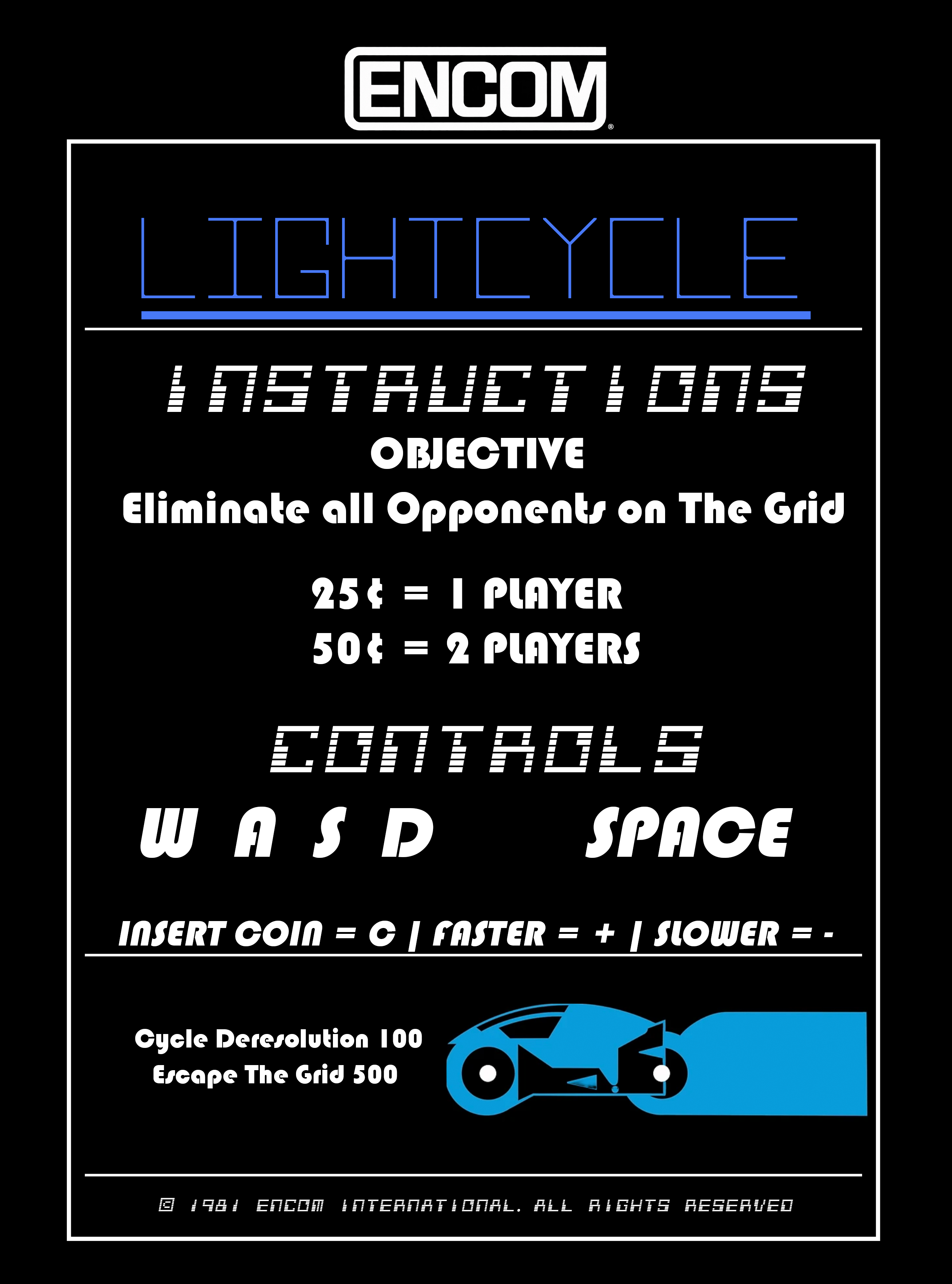 LightCycle Instruction Card